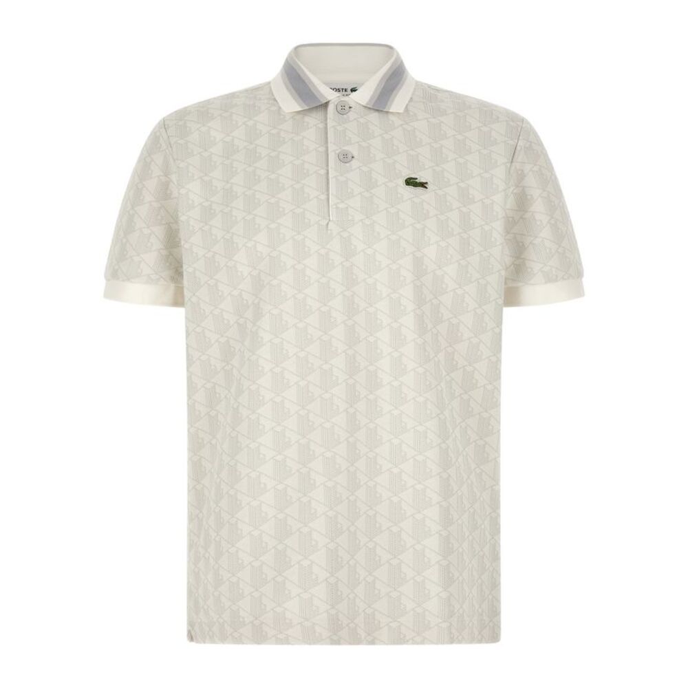 Lacoste White Polyester Polo Men's Shirt
